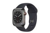 Smartklokke, Smartwatch & Sportsklokke - Apple Watch Series 8 GPS + Cellular 41mm Graphite Stainless Steel Case with Midnight Sport Band - MNJJ3DH/A