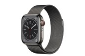 Smartklokke, Smartwatch & Sportsklokke - Apple Watch Series 8 GPS + Cellular 41mm Graphite Stainless Steel Case with Graphite Milanese Loop - MNJM3DH/A