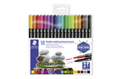 Skrive- & Tegneverktøy - Staedtler Double-ended perm. pens 18 pcs - 3187 TB18