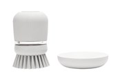 Rengjøring - brabantia - soap dispensing dish brush - polyester - light grey - 30 26 40