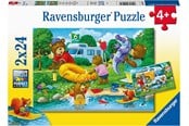 Puslespill - Ravensburger Bear Family Camping Trip 2x24pcs - 10105247