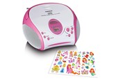 Mikro- og minisystemer - Lenco SCD-24PK kids - Portable stereo FM radio with CD player - Pink - SCD-24KIDSPK