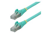 Nettverkskabel - 2m CAT6a Ethernet Cable - Aqua - Low Smoke Zero Halogen (LSZH) - 10GbE 500MHz 100W PoE++ Snagless RJ-45 w/Strain Reliefs S/FTP Network Patch Cord - patch cable - 2 m - aqua - NLAQ-2M-CAT6A-PATCH