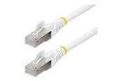 Nettverkskabel - 3m CAT6a Ethernet Cable - White - Low Smoke Zero Halogen (LSZH) - 10GbE 500MHz 100W PoE++ Snagless RJ-45 w/Strain Reliefs S/FTP Network Patch Cord - patch cable - 3 m - white - NLWH-3M-CAT6A-PATCH