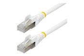 Nettverkskabel - 7m CAT6a Ethernet Cable - White - Low Smoke Zero Halogen (LSZH) - 10GbE 500MHz 100W PoE++ Snagless RJ-45 w/Strain Reliefs S/FTP Network Patch Cord - patch cable - 7 m - white - NLWH-7M-CAT6A-PATCH