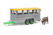 Leketøysbil - Bruder Livestock trailer with 1 cow - BR2227