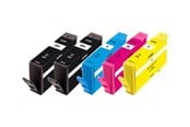 Printertilbehør blekk/toner - Peach Combi-Pack PLUS - 5-pack - S - black yellow cyan magenta - remanufactured - ink cartridge (alternative for: HP CB316EE HP CB318EE HP CB319EE HP CB320EE) - Blekkpatron Blå - PI300-685