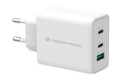 Mobil - Adaptere og ladere - Conceptronics Conceptronic ALTHEA12W 3-Port 65W GaN USB PD Charger power adapter - USB 2 x USB-C - 65 Watt - 120549103101