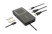 Dokkingstasjon - Kensington SD1700P USB-C dobbel 4K bærbar mobil dokkingstasjon med Qi-lading – 100 W Power Pass-Through - K32800WW