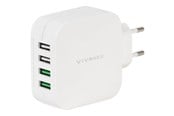 Mobil - Adaptere og ladere - Vivanco 4xUSB Home Charger 4.8A Automatic White - 37564