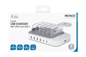 Nettbrett - Adaptere og ladere - Deltaco DPS-0203 charging station - 4 x USB 2 x USB-C - 50 Watt - DPS-0203