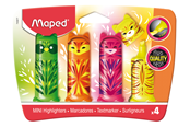 Skrive- & Tegneverktøy - Maped Fluo'Peps Mini Friends Highlighters x4 - 743677