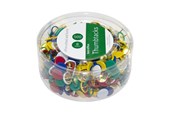 Skrivebordstilbehør - b.n.t/office thumbtacks - 8 mm head diameter - assorted colours - pack of 500 - 746450