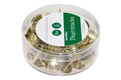 Skrivebordstilbehør - b.n.t/office Thumbtacks - 8 mm head diameter - gold - pack of 100 - 746500