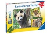 Puslespill - Ravensburger Panda, Lion And Tiger 3x49p - 05666