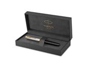 Skrive- & Tegneverktøy - Parker 51  Premium Fountain Pen | Premium Collection | Black with Gold Trim | Fine Nib | Blue/Black Ink | Gift box - 2169030