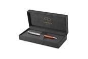 Skrive- & Tegneverktøy - Parker Sonnet Essentials Ballpoint Pen Metal and Orange Lacquer with Palladium Trim Medium Point Black Ink Gift Box - 2169361