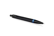 Skrive- & Tegneverktøy - Parker IM Vibrant Rings Ballpoint Pen | Satin Black Lacquer with Marine Blue Accents | Medium Point with Blue Ink Refill | Gift Box - 2172941