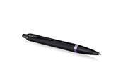 Skrive- & Tegneverktøy - Parker IM Vibrant Rings Ballpoint Pen | Satin Black Lacquer with Amethyst Purple Accents | Medium Point with Blue Ink Refill | Gift Box - 2172951