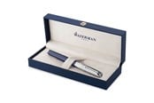 Skrive- & Tegneverktøy - Waterman Exception Fountain Pen | Metal & Blue Lacquer with Palladium Trim and Etched cap | 18K Gold Medium Nib | Gift Box - 2166316