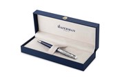 Skrive- & Tegneverktøy - Waterman Hémisphère Ballpoint Pen | Metal & Blue Lacquer | Chiselled Cap | Blue Ink | Gift Box - 2166470