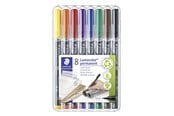 Skrive- & Tegneverktøy - Staedtler Lumocolor 313 - marker - black red blue green yellow orange brown violet (pack of 8) - 313 WP8