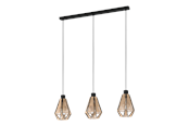 Lamper - EGLO ADWICKLE long table pendant black/natural - 43777