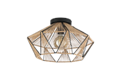 Lamper - EGLO ADWICKLE ceiling lamp black/natural - 43775