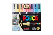 Hobbyartikler - POSCA  marker sæt Soft Colors PC-5M 8 ass. - 401613