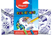 Skrive- & Tegneverktøy - Maped Pencil case to fill in. With 12 felttips and 12 colour pencils - 984729