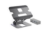 Dokkingstasjon - j5create JTS427 - docking station + notebook stand - USB-C / Thunderbolt 3 / Thunderbolt 4 - 2 x HDMI - GigE - JTS427-N