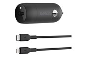 Mobil - Adaptere og ladere - Belkin BoostCharge 30W USB-C Car Charger + USB-C to Lightning cable - CCA004BT1MBK-B5