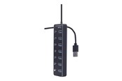 USB-hub - Gembird - hub - with switches black - 7 ports USB-hub - 7 porter - Svart - UHB-U3P7P-01