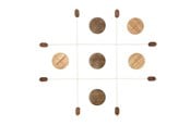 Hagespill - Tic-Tac-Toe 90 x 90 cm Grey/Brown Rubberwood - 26932