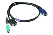 KVM-kabel - LevelOne ACC-3201 - keyboard / video / mouse (KVM) cable kit - HD-15 (VGA) to USB PS/2 HD-15 (VGA) - 1.8 m - ACC-3201