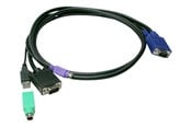 KVM-kabel - LevelOne ACC-3203 - keyboard / video / mouse (KVM) cable kit - HD-15 (VGA) to USB PS/2 HD-15 (VGA) - 5 m - ACC-3203