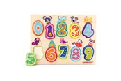 Puslespill - TOPBRIGHT Wooden Puzzle Animals and Numbers 10pcs. Tre - 120325