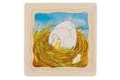 Puslespill - Goki Wooden Layer Puzzle - Kip Tre - 57521