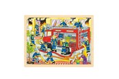 Puslespill - Goki Wooden Jigsaw Puzzle - Fire Brigade 48pcs. Tre - 57527