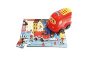 Puslespill - TOPBRIGHT Wooden Jigsaw Puzzle Fire Department with Fire Truck Tre - 130907