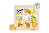 Puslespill - Goki Wooden Jigsaw Puzzle Who Eats What? Tre - 56880