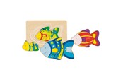 Puslespill - Goki Wooden 3-layer Puzzle Vis Tre - 57897