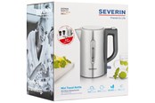 Vannkoker - SEVERIN Vannkoker Mini travel kettle - WK 3647 - Børstet rustfritt stål/svart - 1100 W - 3646