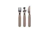 Babyutstyr - Filibabba Silicone cutlery set - Warm Grey - FI-02254