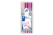 Skrive- & Tegneverktøy - Staedtler Fineliner triplus flamingo 6pcs box - 334 SB6CS6