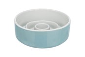 Hund - Trixie Slow Feeding Ceramic Bowl 0.9 l/ø 17 cm grey/blue - TX24521