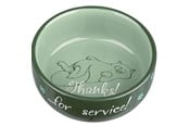 Katt - Trixie Ceramic Bowl Thanks for Service.0.3 l/ø 11 cm assorted colours - TX24793