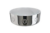 Hund - Trixie Ceramic Bowl dog 1.5 l/ø 19 cm silver/white - TX25085