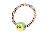 Hund - Trixie Rope Ring with Tennis Ball 6.4cm assorted colours - TX3266