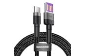 USB - Baseus Cafule USB-C Cable Huawei SuperCharge QC 3.0 5A 1m (Black+Gray) - CATKLF-PG1